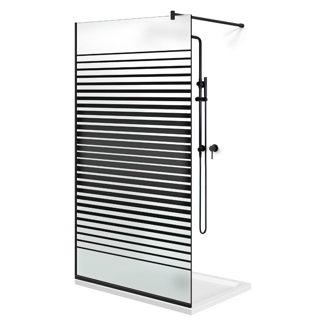 Zuhanyfal Walk-in, fekete zuhanyfal, #Matt #Matt
