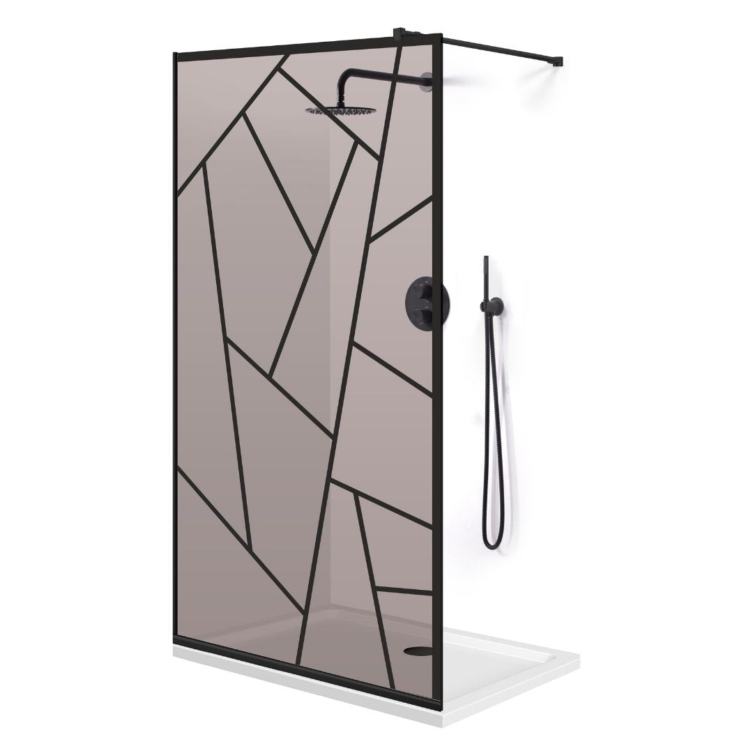 Paravan dus Walk-in, Perete dus Negru, #Bronz #Bronz