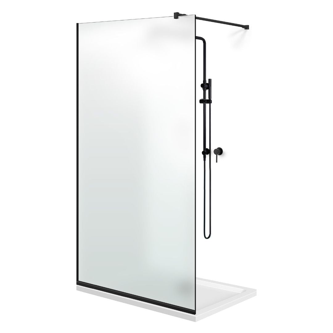 Zuhanyfal Walk-in, fekete zuhanyfal, #Matt #Matt