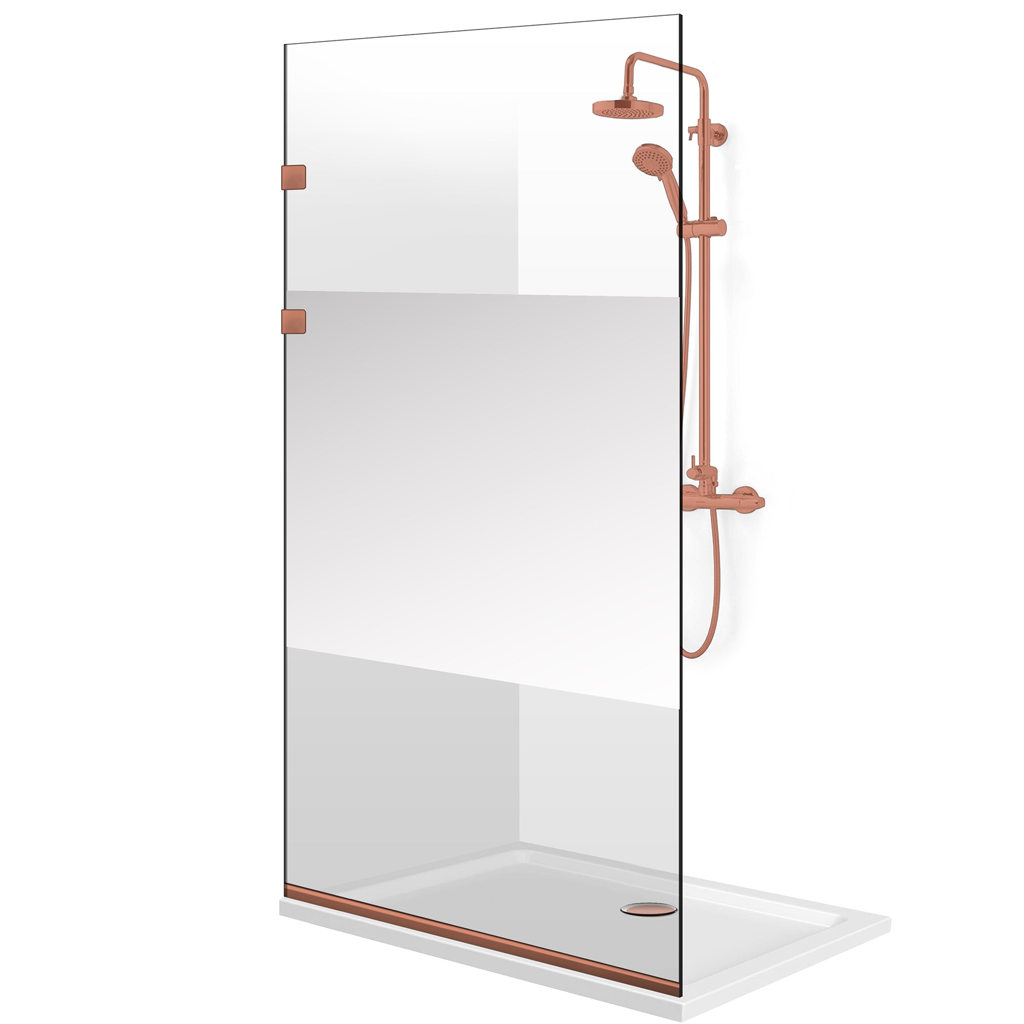 Zuhanyfal Walk-in, Rozsdamentes acél zuhanyfal, matt fekete, #Átlátszó #Víztiszta