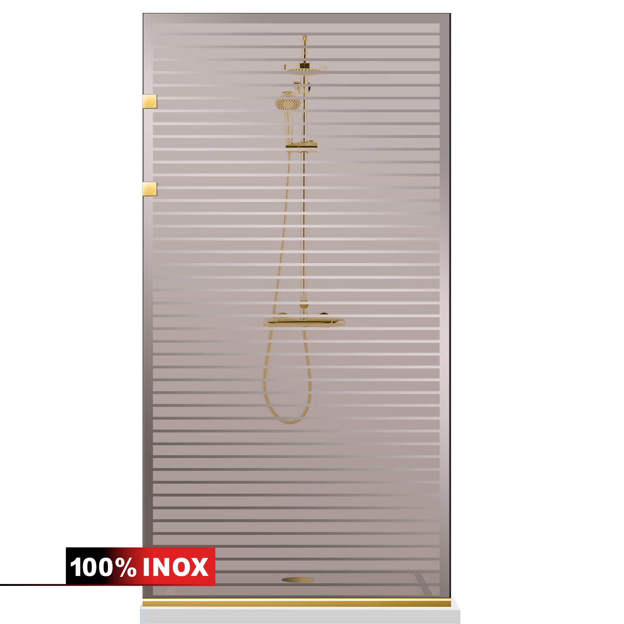 Zuhanyfal Walk-in, Zuhanyfal Rozsdamentes acél, arany #Bronz