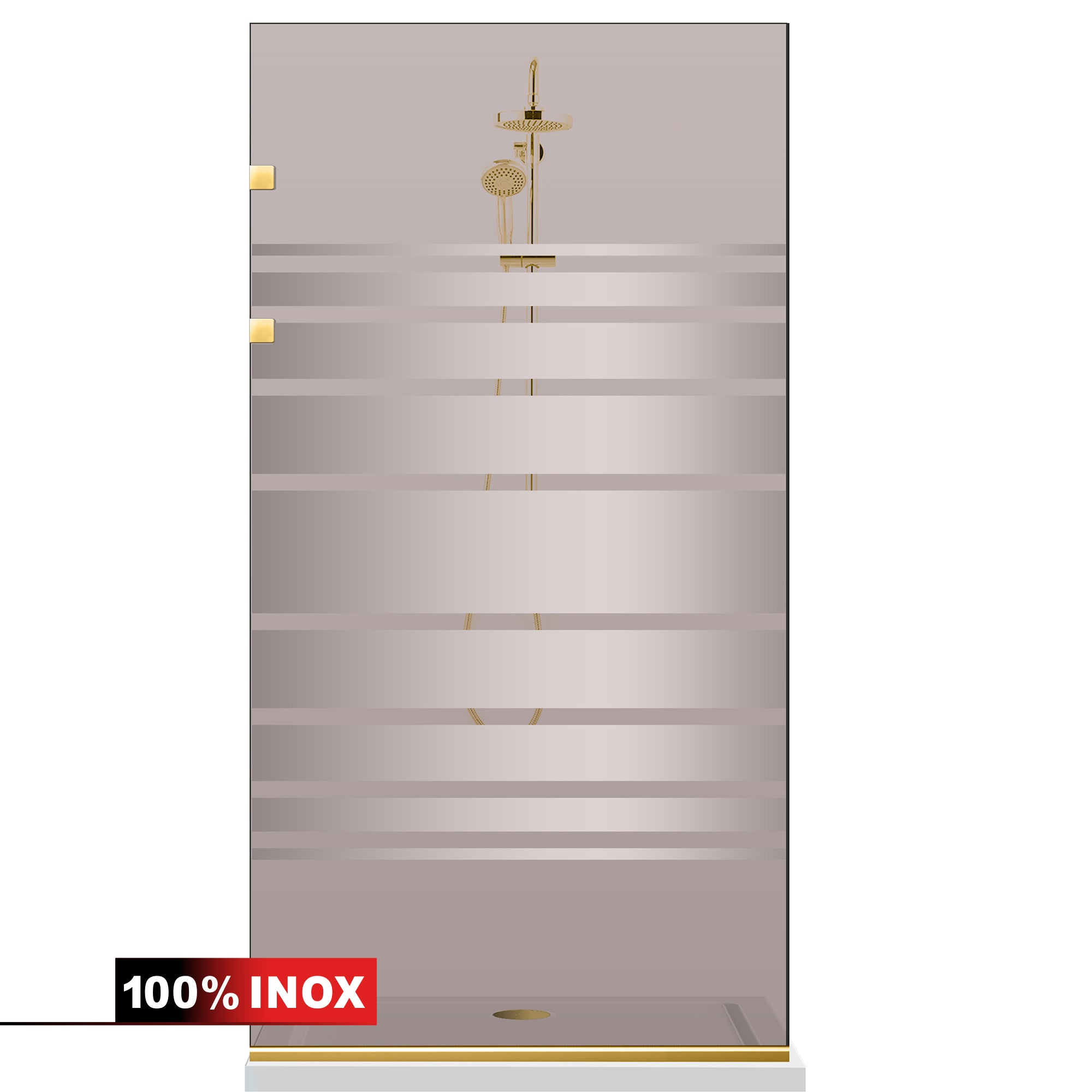 Zuhanyfal Walk-in, Zuhanyfal Rozsdamentes acél, arany #Bronz