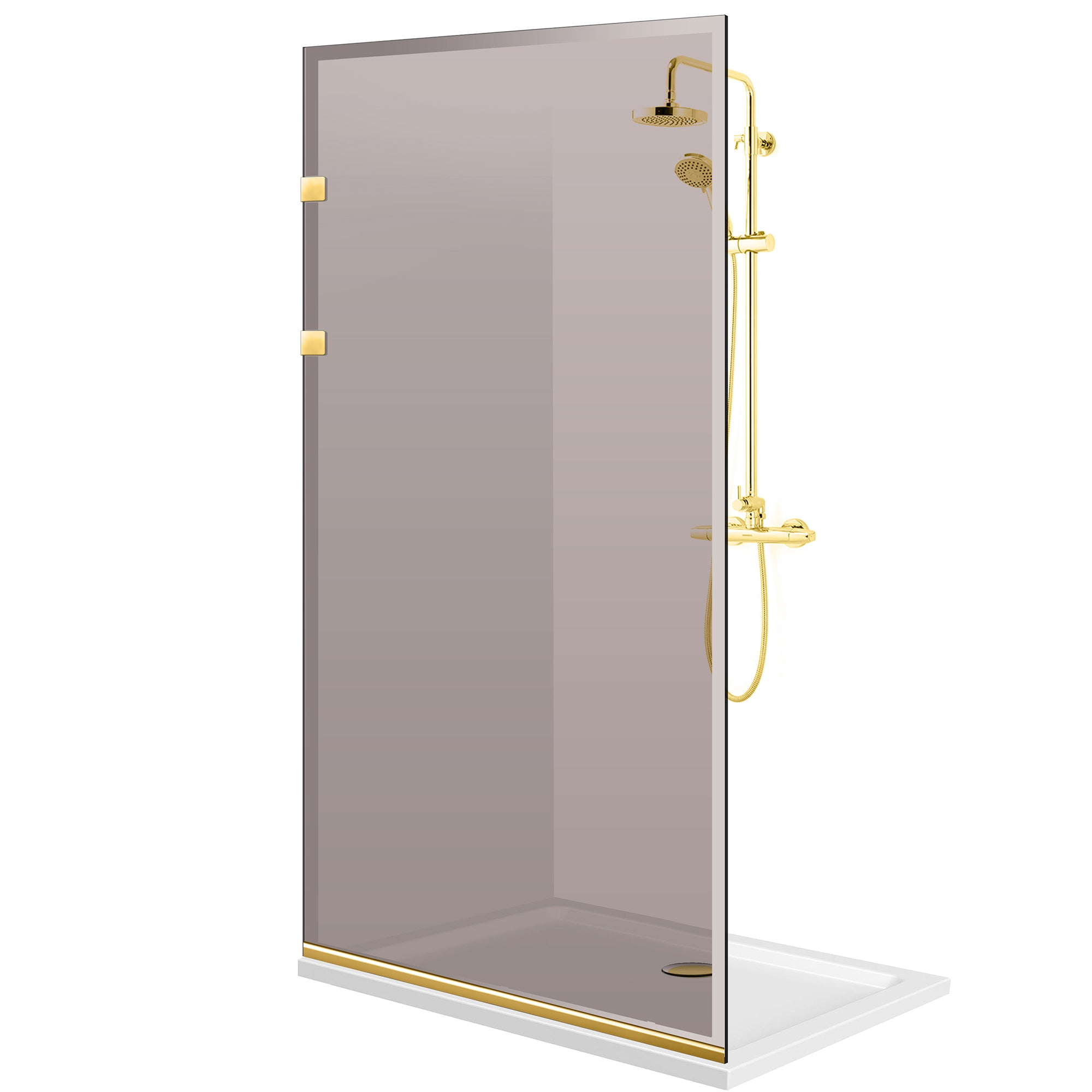 Zuhanyfal Walk-in, Zuhanyfal Rozsdamentes acél, arany #Bronz