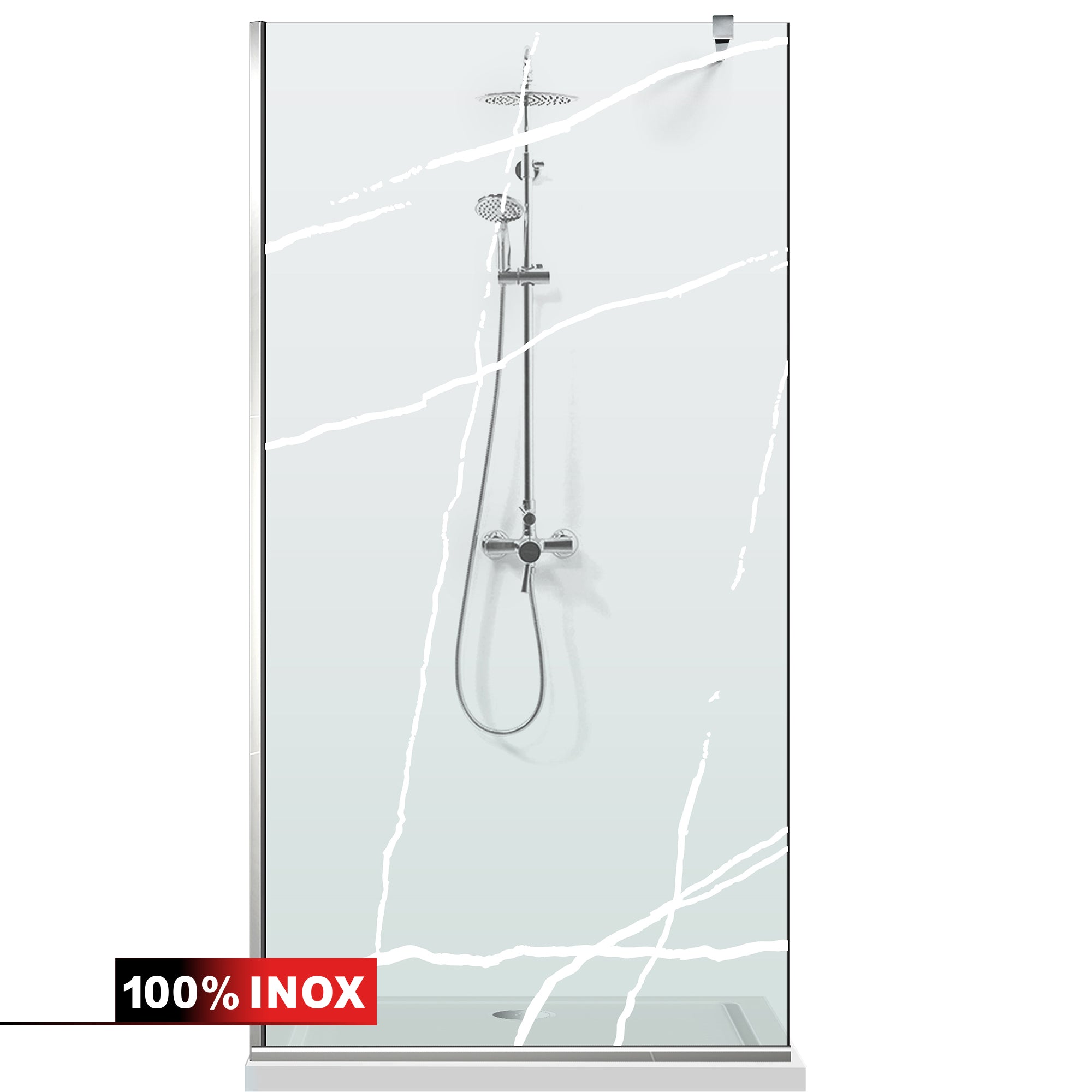 Paravan dus Walk-in, Perete dus Inox, #Clara #Víztiszta