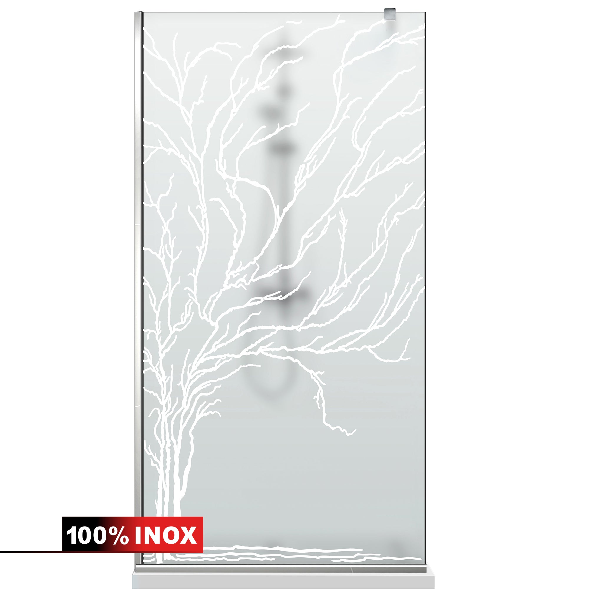 Paravan dus Walk-in, Perete dus Inox, #Mata #Matt