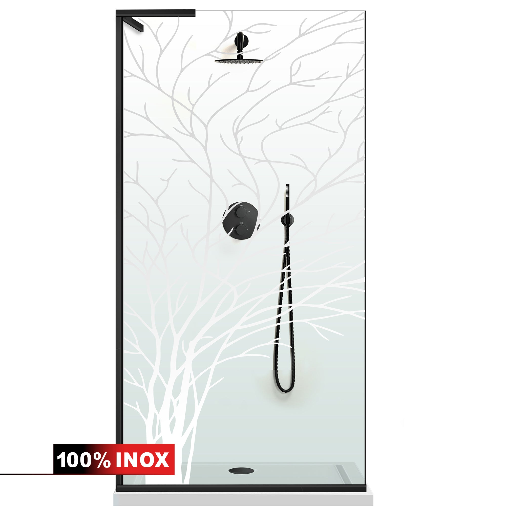 Zuhanyfal Walk-in, Zuhanyfal Rozsdamentes acél, #Átlátszó #Víztiszta