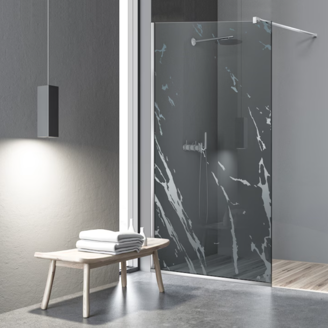 Paravan dus Walk-in, Perete dus Inox, #Gri #Szürke