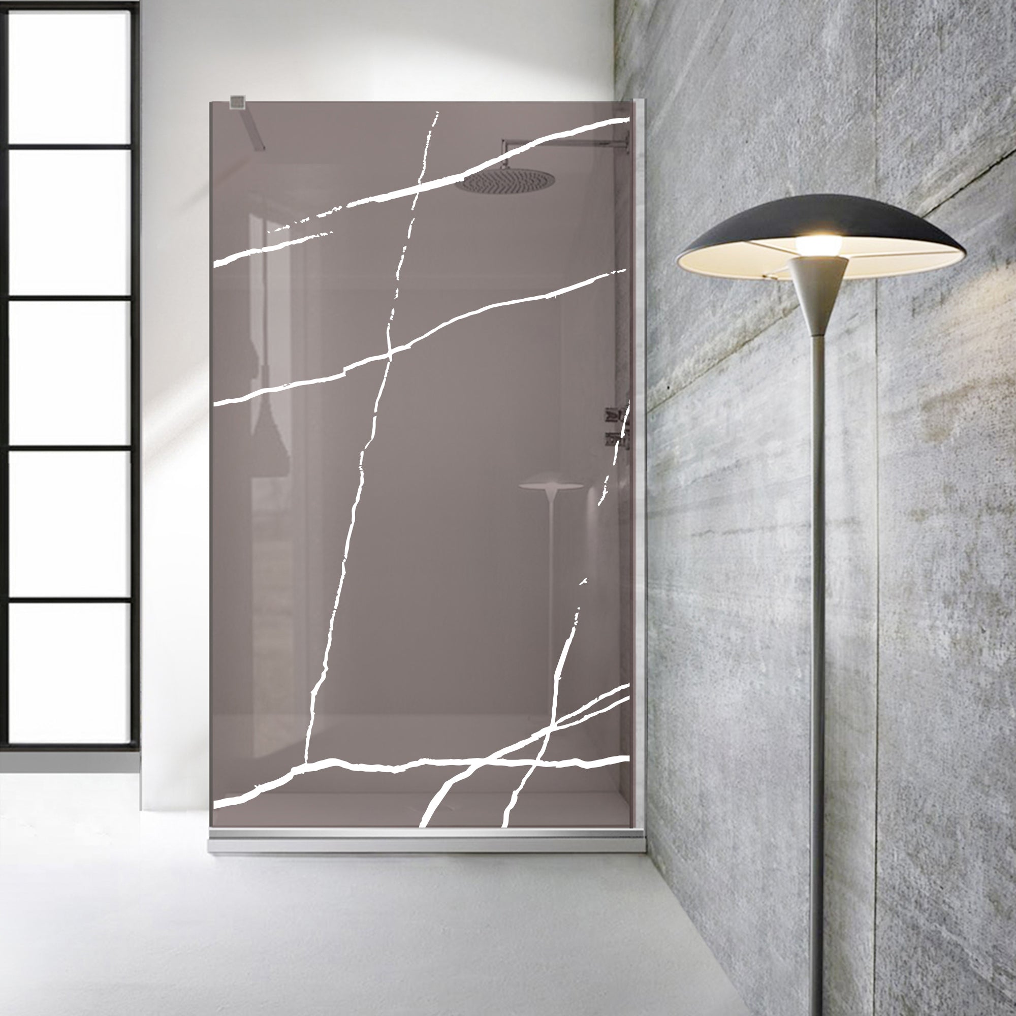 Paravan dus Walk-in, Perete dus Inox, #Bronz #Bronz