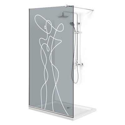 Paravan dus Walk-in, Perete dus  Inox, #Gri #Szürke