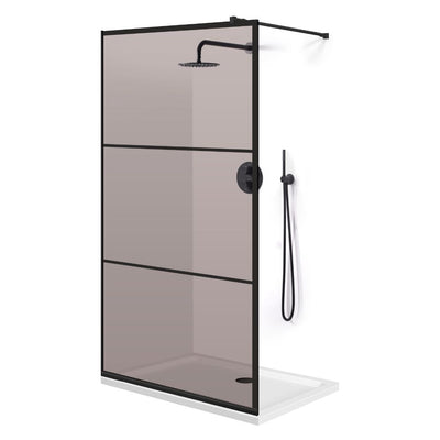 Zuhanyfal Walk-in, fekete zuhanyfal, #Bronz #Bronz