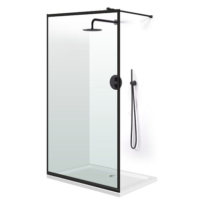 Zuhanyfal Walk-in, fekete zuhanyfal, #Átlátszó #Víztiszta
