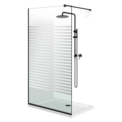 Zuhanyfal Walk-in, fekete zuhanyfal, #Átlátszó #Víztiszta
