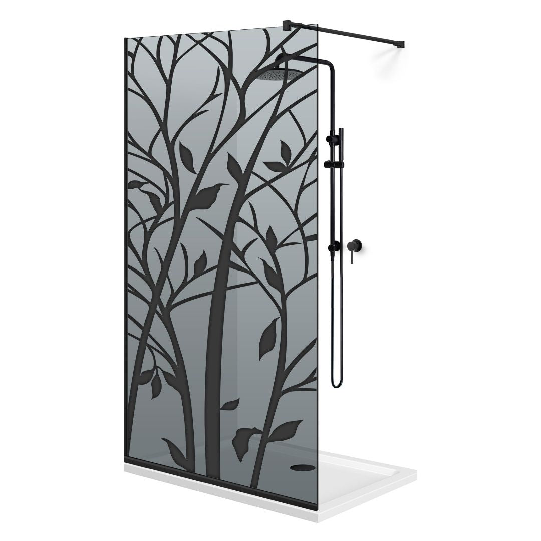 Zuhanyfal Walk-in, fekete zuhanyfal, #Szürke #Szürke