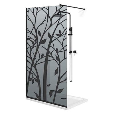 Zuhanyfal Walk-in, fekete zuhanyfal, #Szürke #Szürke