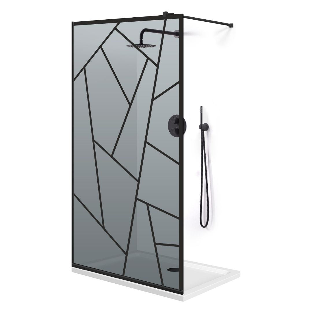 Paravan dus Walk-in, Perete dus  Negru, #Gri #Szürke