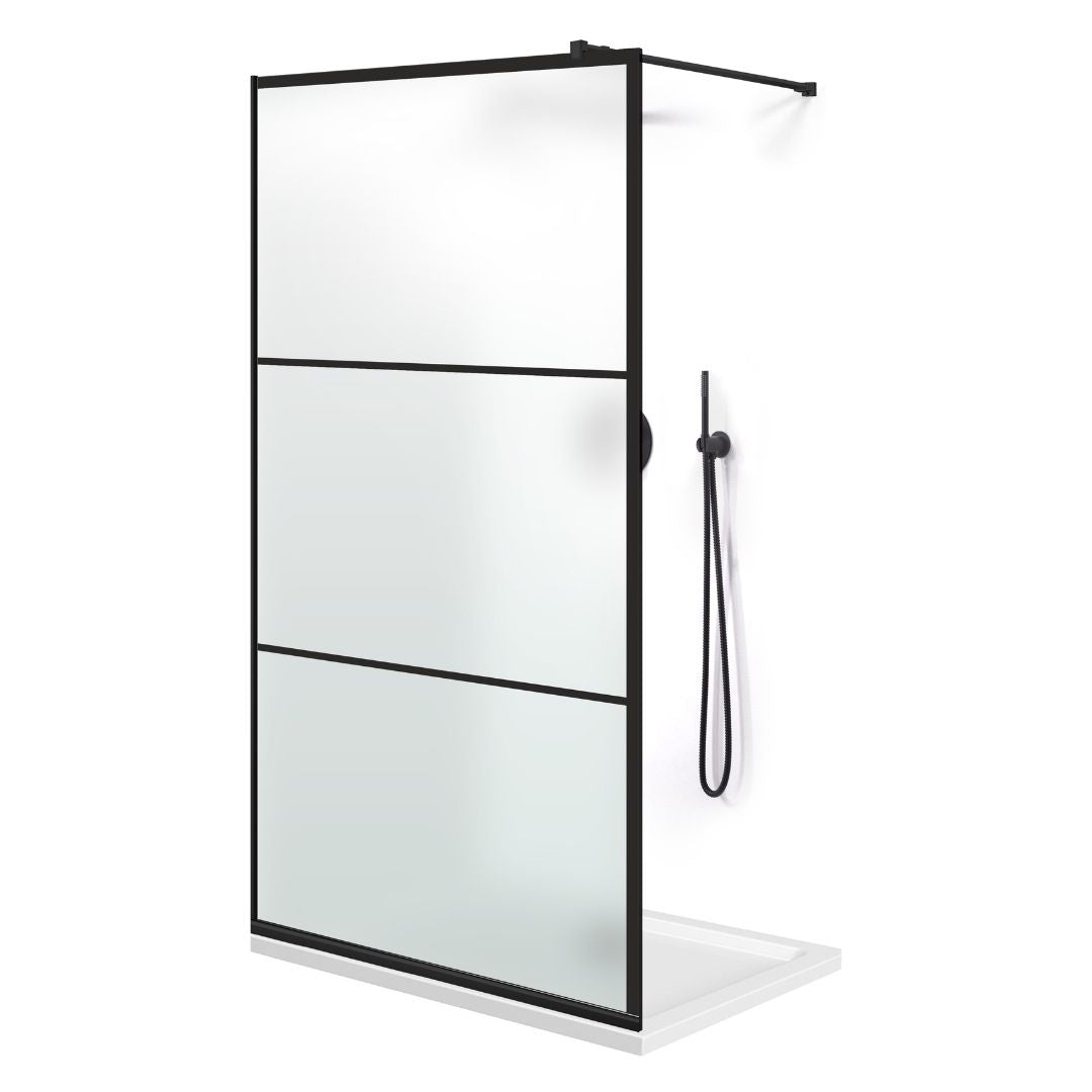 Zuhanyfal Walk-in, fekete zuhanyfal, #Matt #Matt