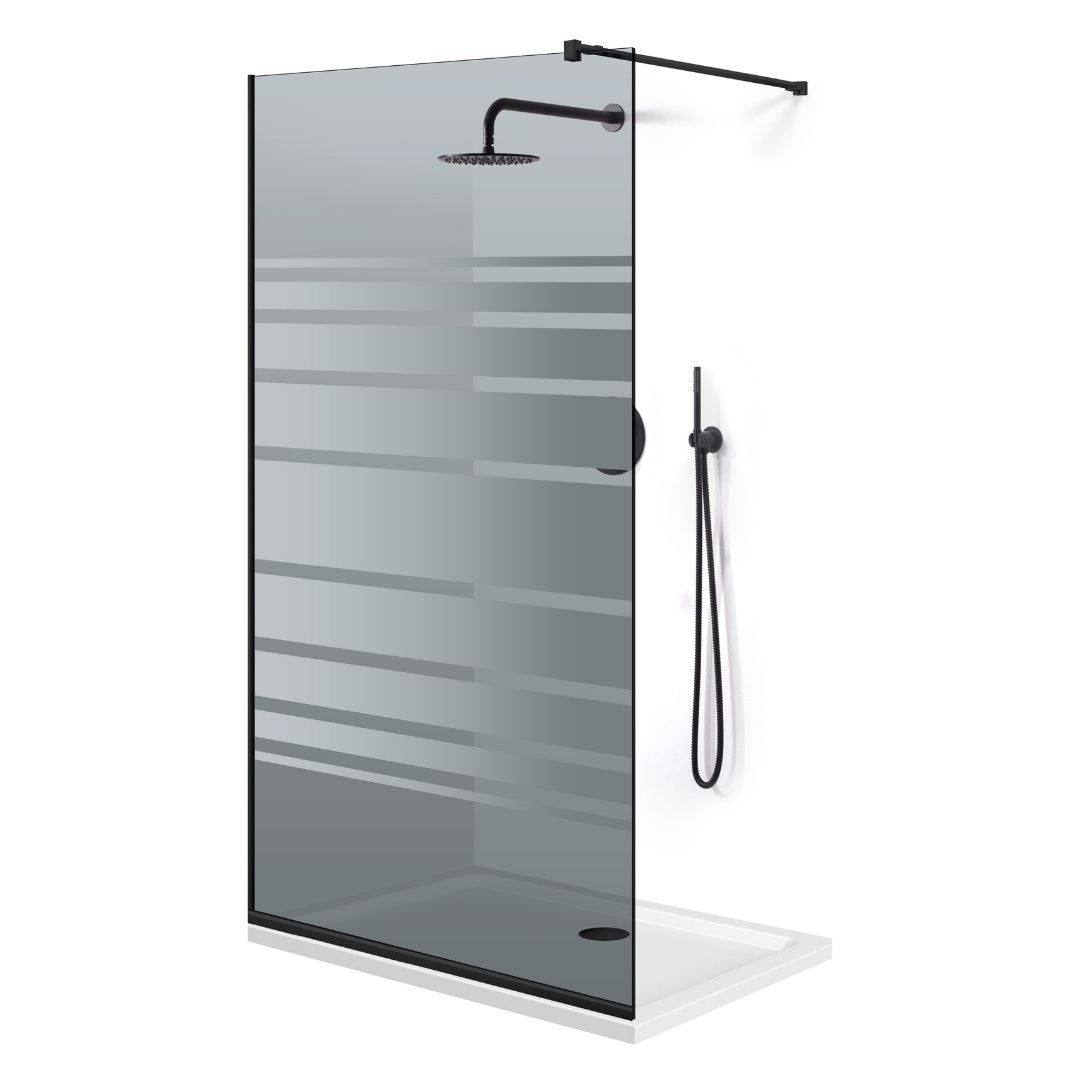 Zuhanyfal Walk-in, fekete zuhanyfal, #Szürke #Szürke
