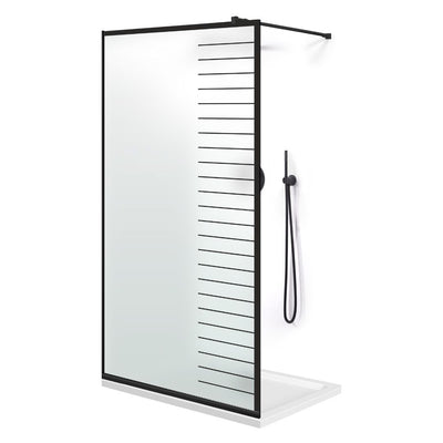 Zuhanyfal Walk-in, fekete zuhanyfal, #Matt #Matt