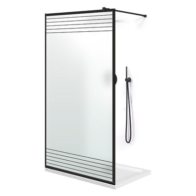 Zuhanyfal Walk-in, fekete zuhanyfal, #Matt #Matt