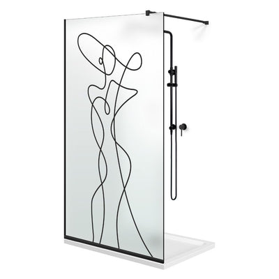 Zuhanyfal Walk-in, fekete zuhanyfal, #Matt #Matt