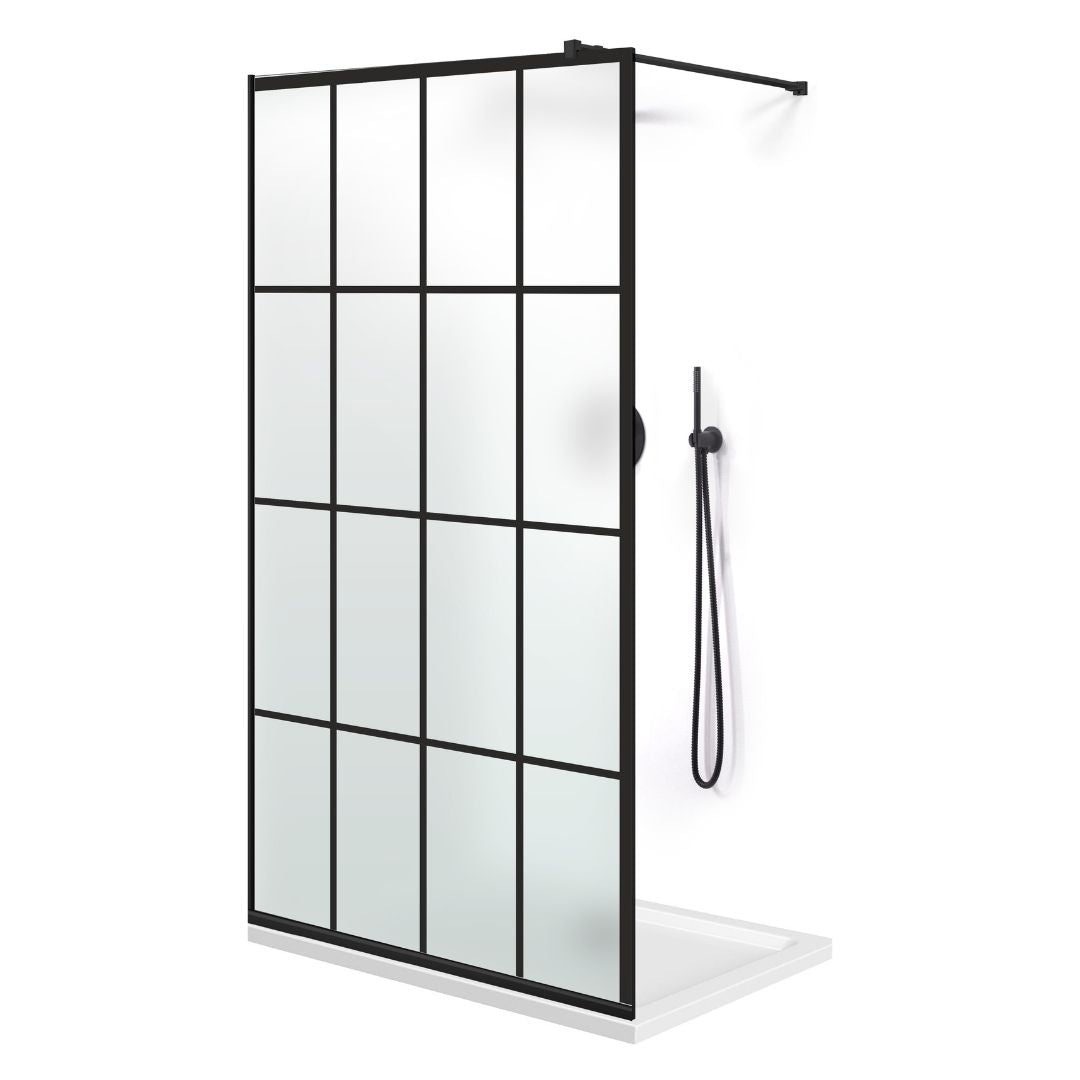 Zuhanyfal Walk-in, fekete zuhanyfal, #Matt #Matt