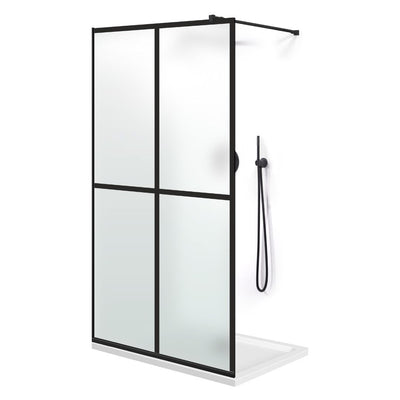 Zuhanyfal Walk-in, fekete zuhanyfal, #Matt #Matt