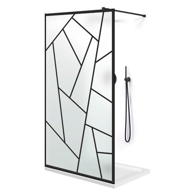 Paravan dus Walk-in, Perete dus  Negru, #Mat #Matt
