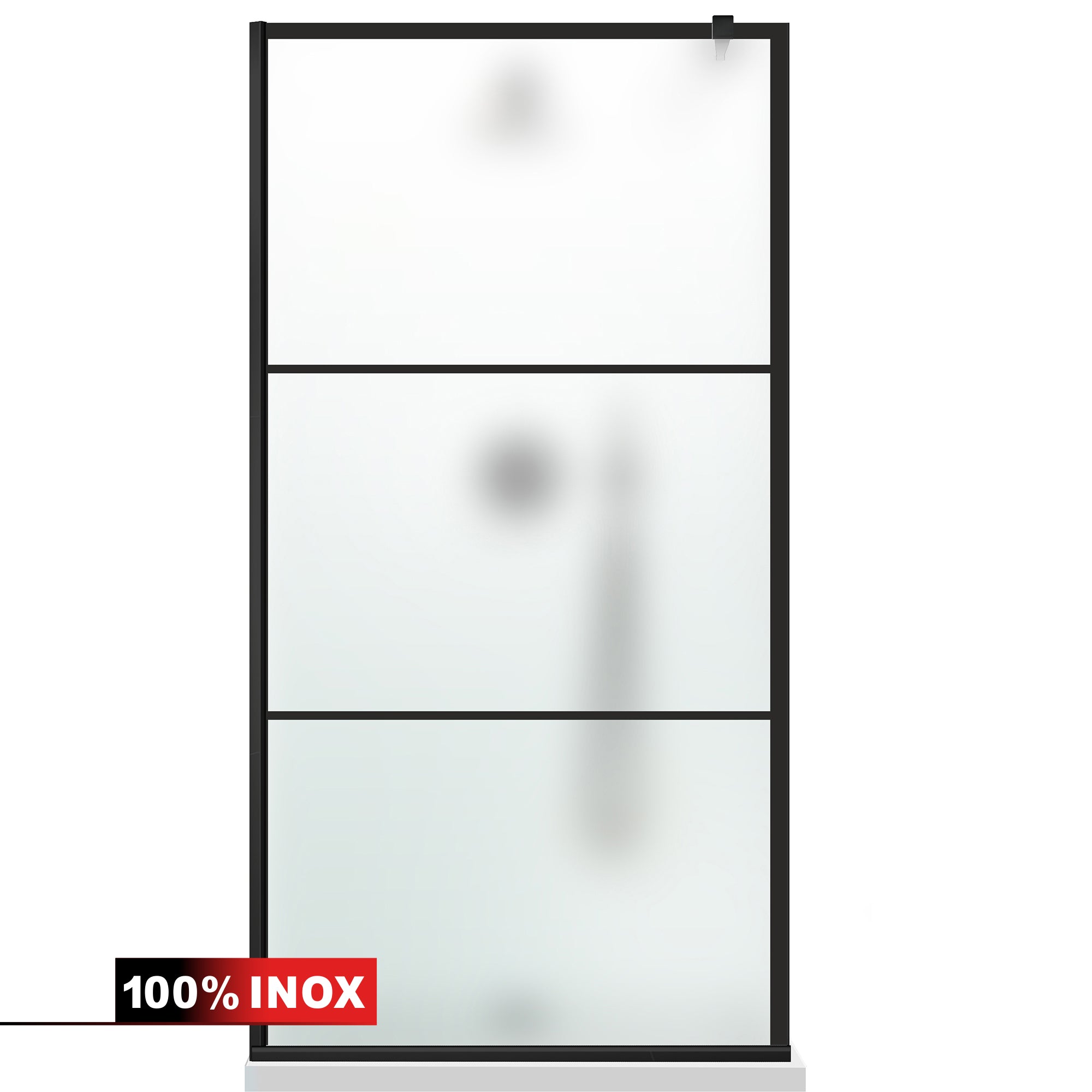 Zuhanyfal Walk-in, fekete zuhanyfal, #Matt #Matt