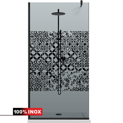 Zuhanyfal Walk-in, fekete zuhanyfal, #Szürke #Szürke