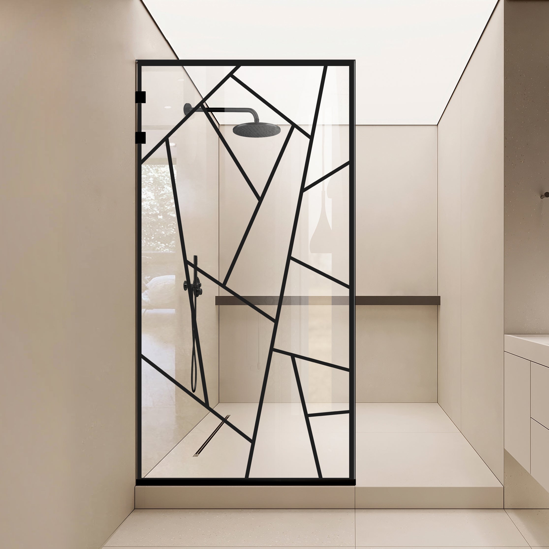 Zuhanyfal Walk-in, Zuhanyfal Rozsdamentes acél, #Átlátszó #Víztiszta