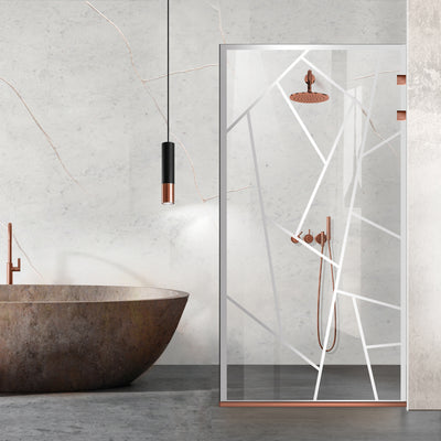 Zuhanyfal Walk-in, Rozsdamentes acél zuhanyfal, matt fekete, #Átlátszó #Víztiszta
