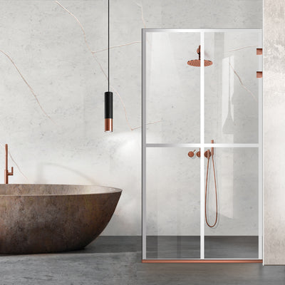 Zuhanyfal Walk-in, Rozsdamentes acél zuhanyfal, matt fekete, #Átlátszó #Víztiszta