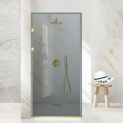 Zuhanyfal Walk-in, Rozsdamentes acél zuhanyfal, arany #Szürke