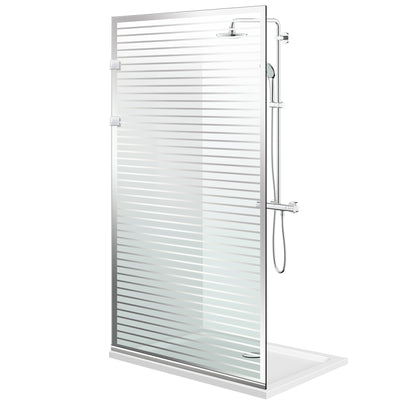 Aqua Elegance ® INOX walk-in zuhanyfal, Moris színtelen modell, teljes rozsdamentes acél szerelvények, átlátszó, biztonsági üveg