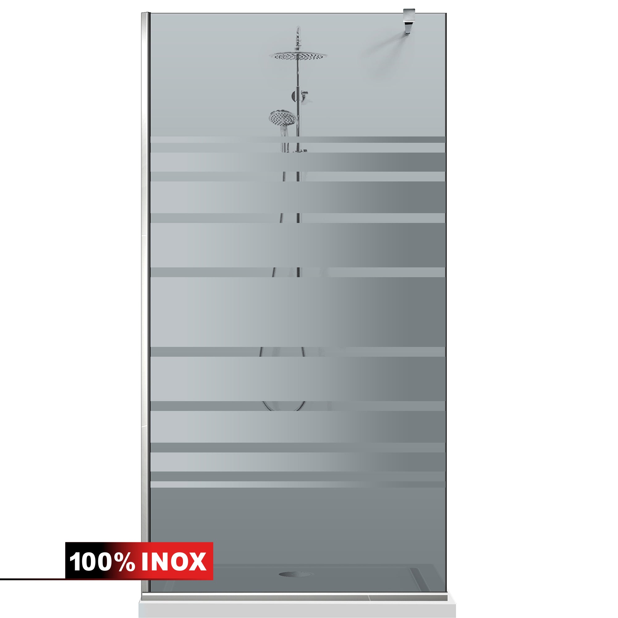 Zuhanyfal Walk-in, Zuhanyfal Rozsdamentes acél, #Szürke #Szürke