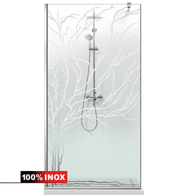 Paravan dus Walk-in, Perete dus  Inox, #Clara #Víztiszta