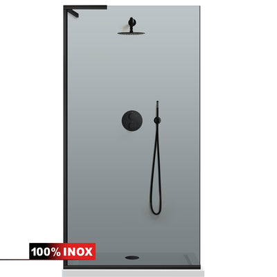 Zuhanyfal Walk-in, Zuhanyfal Rozsdamentes acél, #Szürke #Szürke