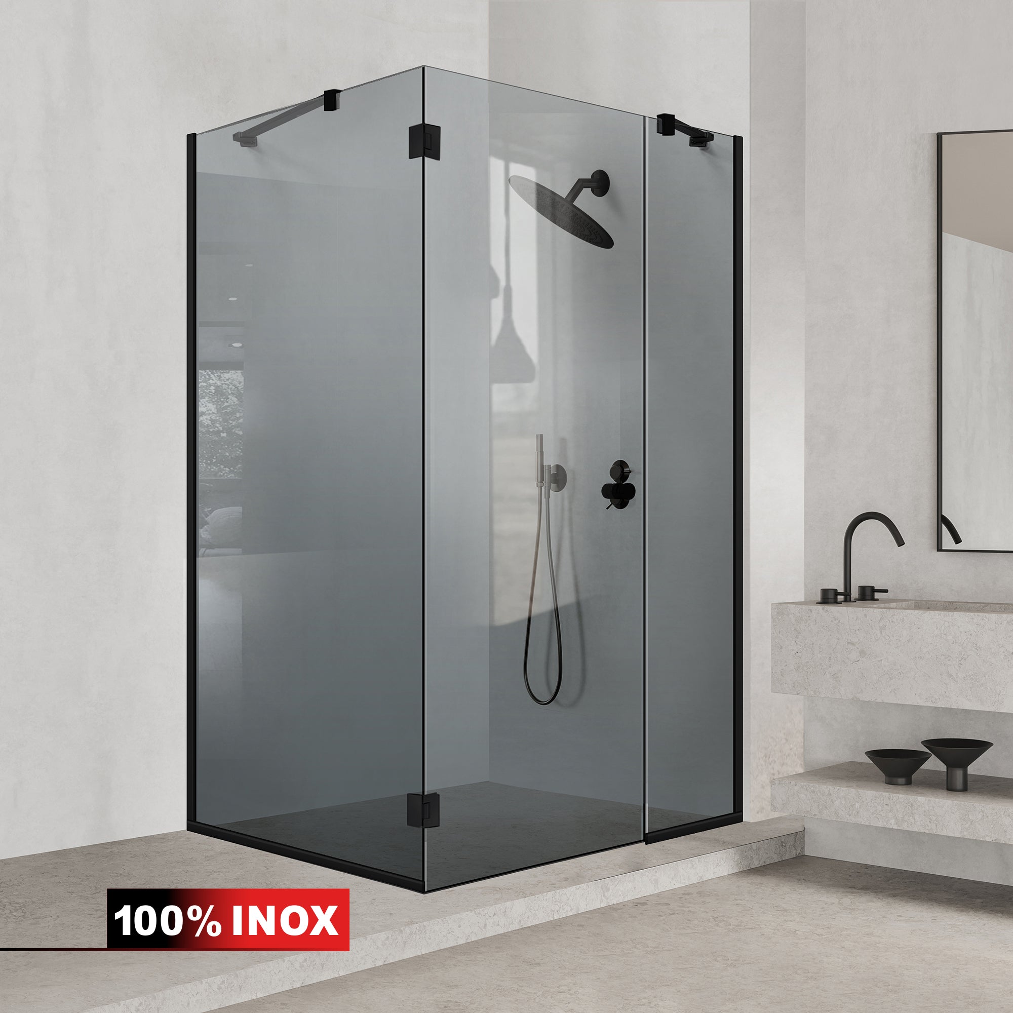 Cabina dus cu 3 elemente cu usa batanta