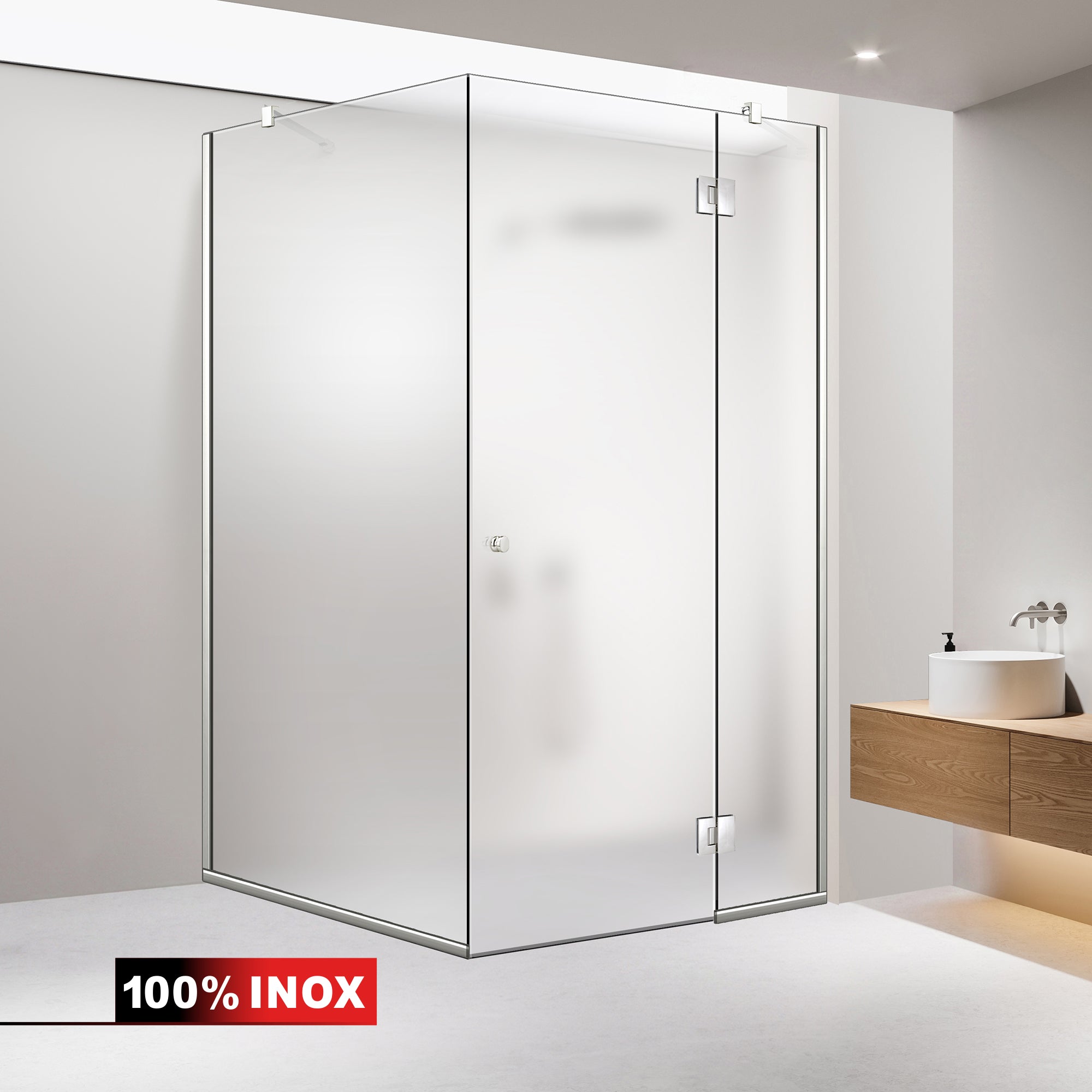 Cabina dus cu 3 elemente cu usa batanta