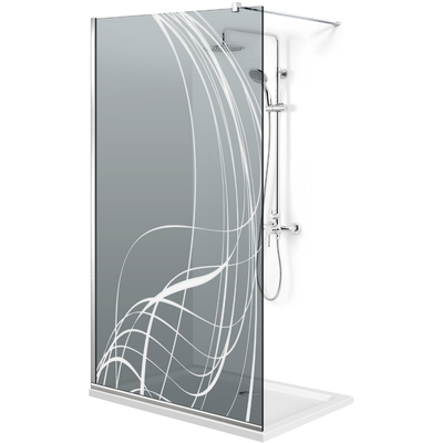 Zuhanyfal Walk-in, Zuhanyfal Rozsdamentes acél, #Szürke #Szürke