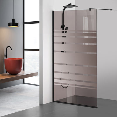 Zuhanyfal Walk-in, fekete zuhanyfal, #Bronz #Bronz