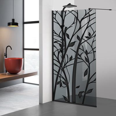 Zuhanyfal Walk-in, fekete zuhanyfal, #Szürke #Szürke