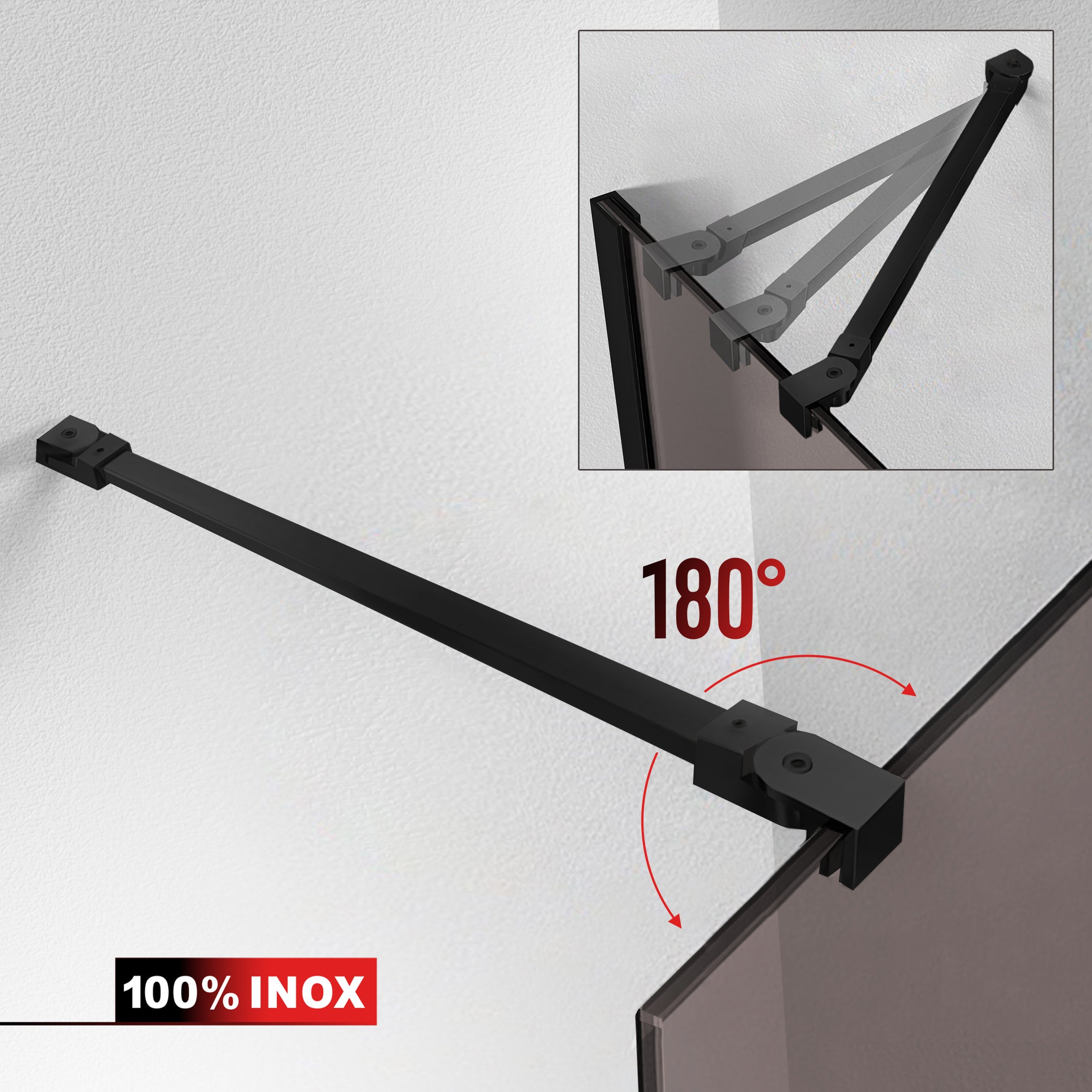Paravan dus Walk-in, Perete dus  Negru, #Bronz #Bronz