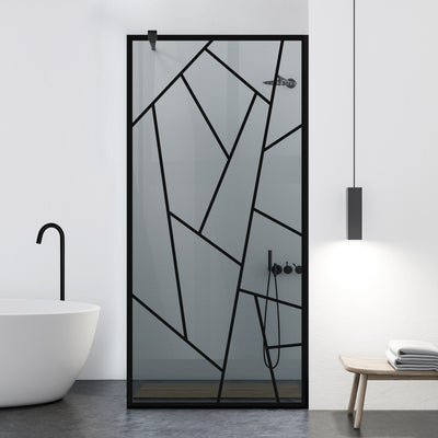 Paravan dus Walk-in, Perete dus  Negru, #Gri #Szürke