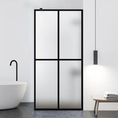 Zuhanyfal Walk-in, fekete zuhanyfal, #Matt #Matt