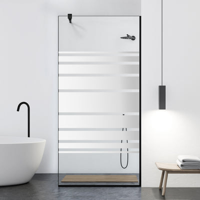 Zuhanyfal Walk-in, fekete zuhanyfal, #Átlátszó #Víztiszta
