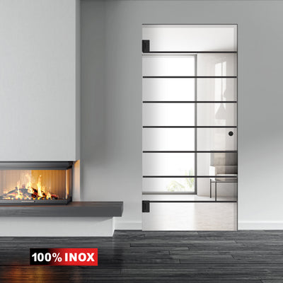 Nyíló üvegajtó fekete, #Átlátszó