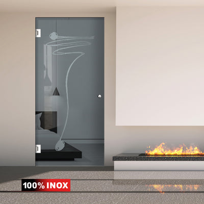 Nyíló üvegajtó rozsdamentes acélból, #Szürke