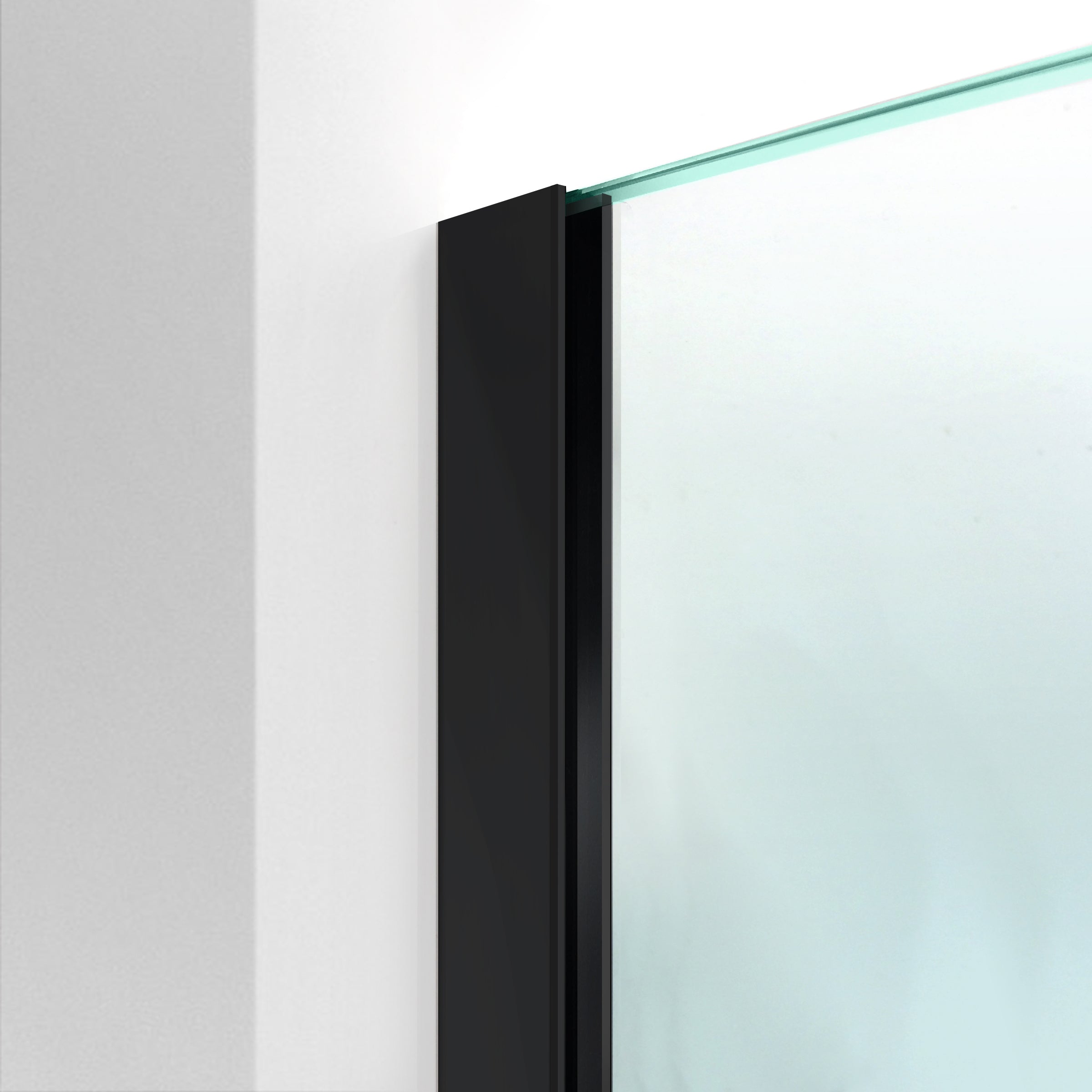 Zuhanyfal Walk-in, fekete zuhanyfal, #Átlátszó #Víztiszta