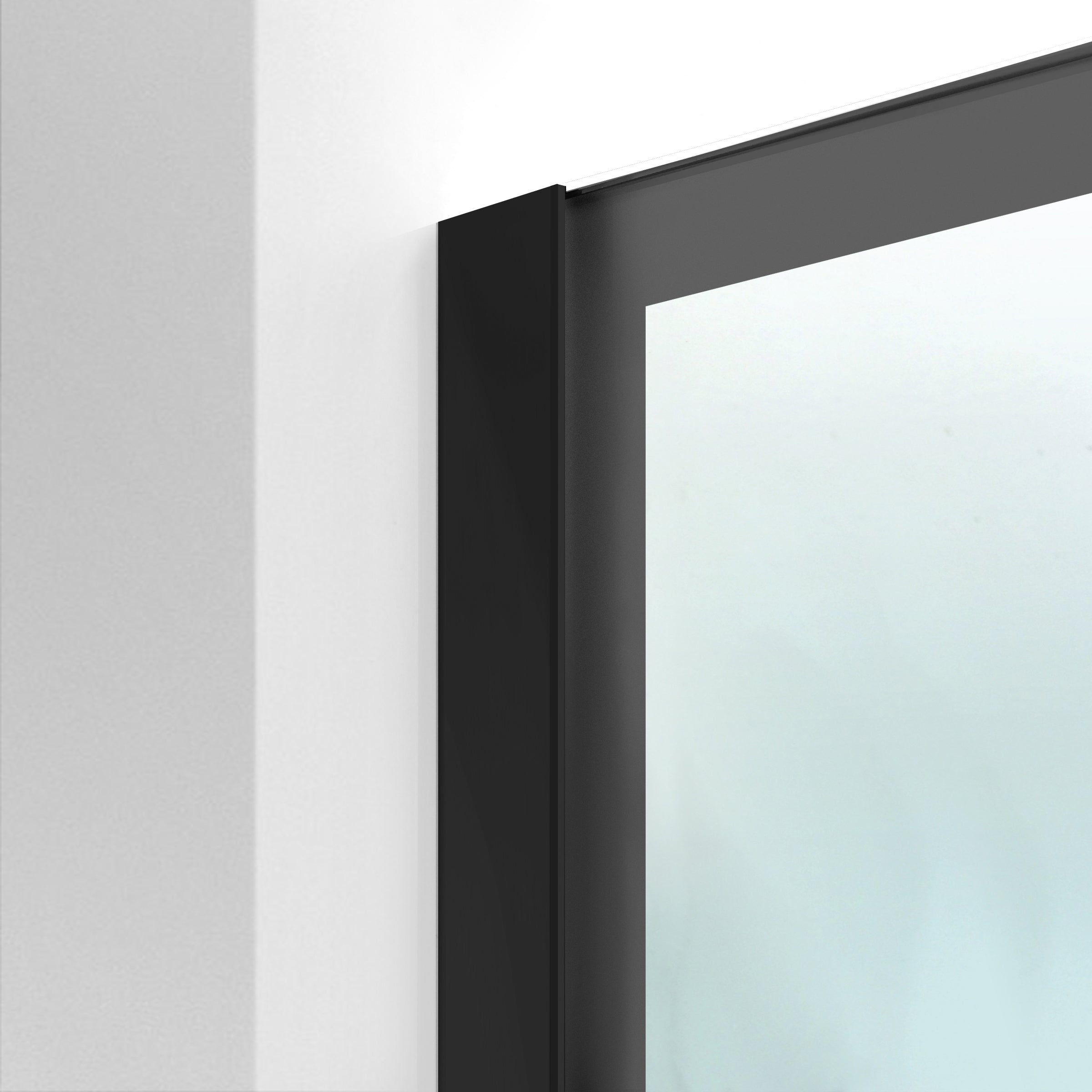 Zuhanyfal Walk-in, fekete zuhanyfal, #Átlátszó #Víztiszta